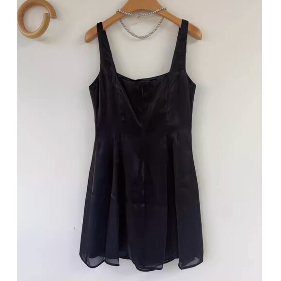 NWT STAUD Livingston Mini Dress Sz4 Navy Blue Cocktail Party Event - Picture 4 of 8